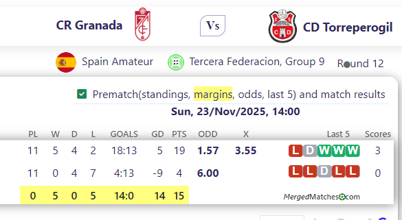 CR Granada Vs CD Torreperogil screenshot