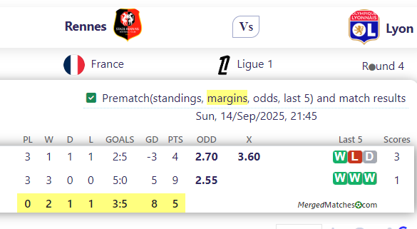Rennes Vs Lyon screenshot