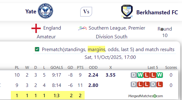 Yate Vs Berkhamsted FC screenshot