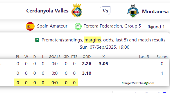 Cerdanyola Valles Vs Montanesa screenshot