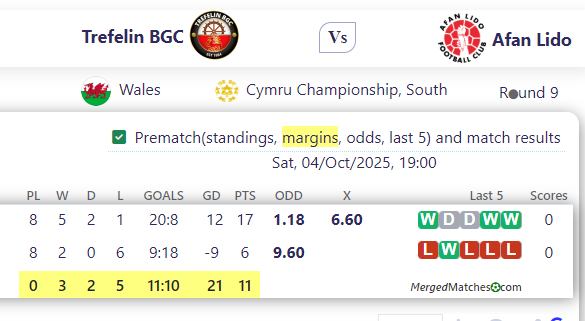 Trefelin BGC Vs Afan Lido screenshot