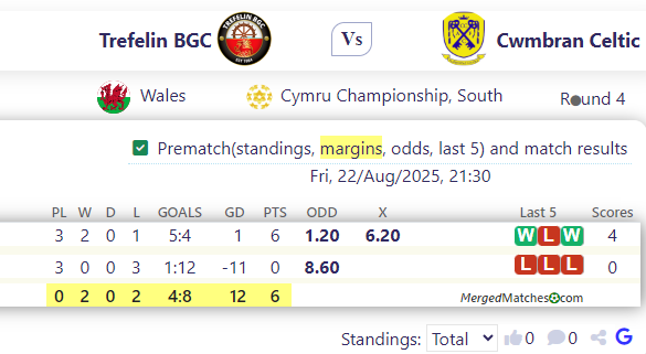 Trefelin BGC Vs Cwmbran Celtic screenshot