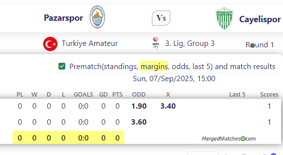 Pazarspor Vs Cayelispor screenshot
