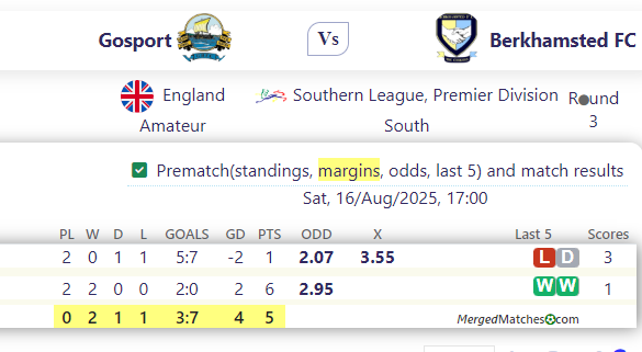 Gosport Vs Berkhamsted FC screenshot