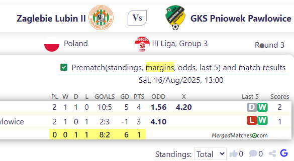 Zaglebie Lubin II Vs GKS Pniowek Pawlowice screenshot