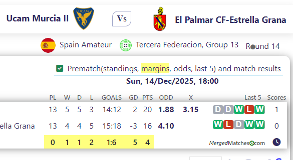 Ucam Murcia II Vs El Palmar CF-Estrella Grana screenshot