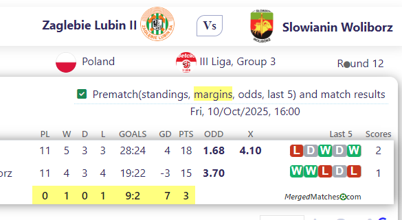 Zaglebie Lubin II Vs Slowianin Woliborz screenshot