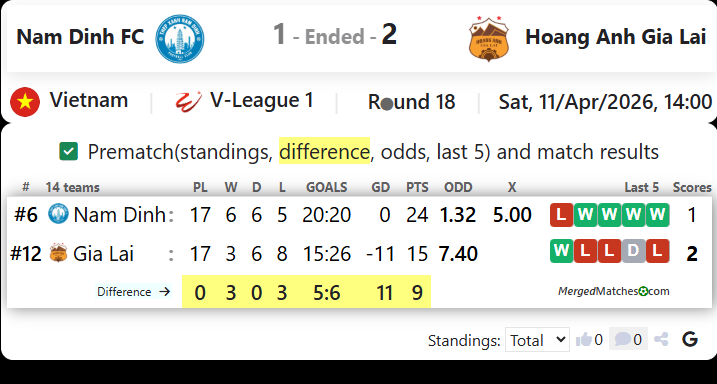 Nam Dinh FC Vs Hoang Anh Gia Lai screenshot