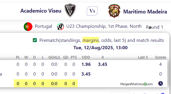 Academico Viseu Vs Maritimo Madeira screenshot