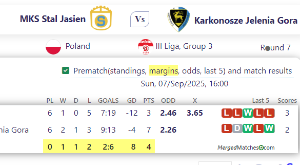 MKS Stal Jasien Vs Karkonosze Jelenia Gora screenshot