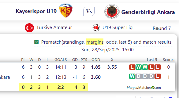 Kayserispor U19 Vs Genclerbirligi Ankara screenshot