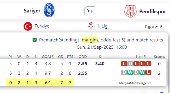 Sariyer Vs Pendikspor screenshot