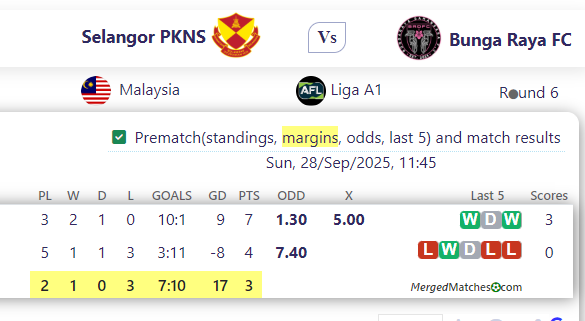 Selangor PKNS Vs Bunga Raya FC screenshot