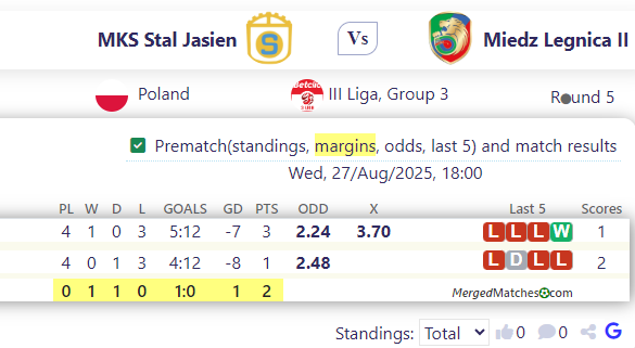MKS Stal Jasien Vs Miedz Legnica II screenshot