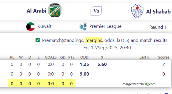 Al Arabi Vs Al Shabab screenshot