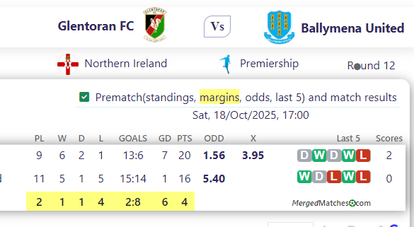 Glentoran FC Vs Ballymena United screenshot