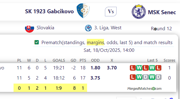 SK 1923 Gabcikovo Vs MSK Senec screenshot