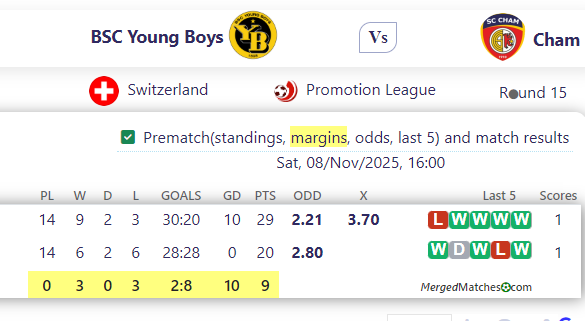 BSC Young Boys Vs Cham screenshot