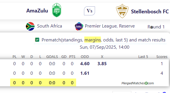 AmaZulu Vs Stellenbosch FC screenshot
