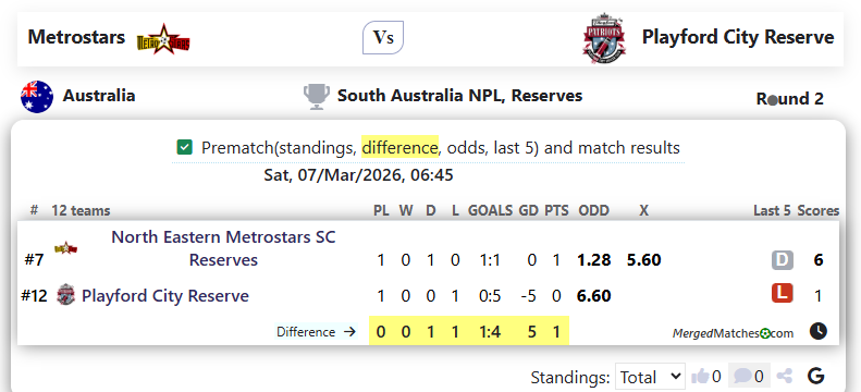 Metrostars Vs Playford City Reserve screenshot