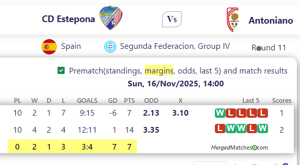 CD Estepona Vs Antoniano screenshot