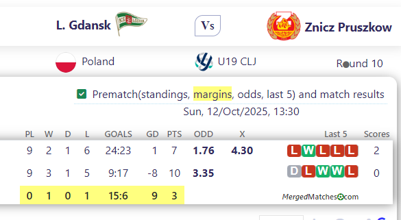 L. Gdansk Vs Znicz Pruszkow screenshot