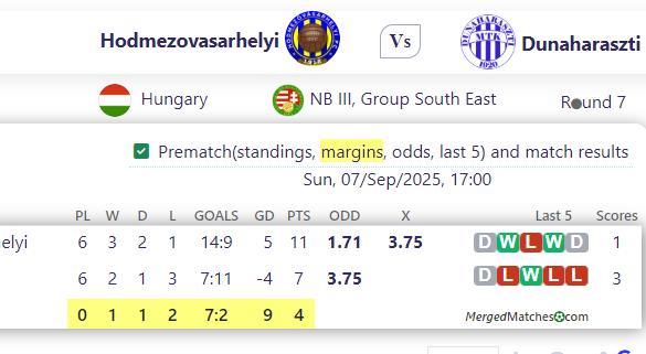 Hodmezovasarhelyi Vs Dunaharaszti screenshot