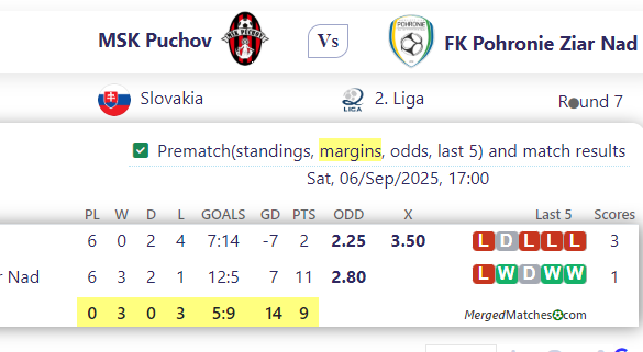 MSK Puchov Vs FK Pohronie Ziar Nad screenshot