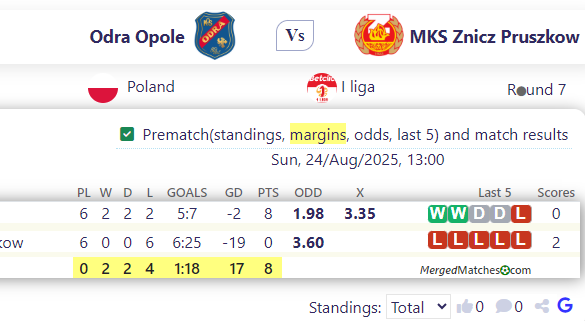 Odra Opole Vs MKS Znicz Pruszkow screenshot