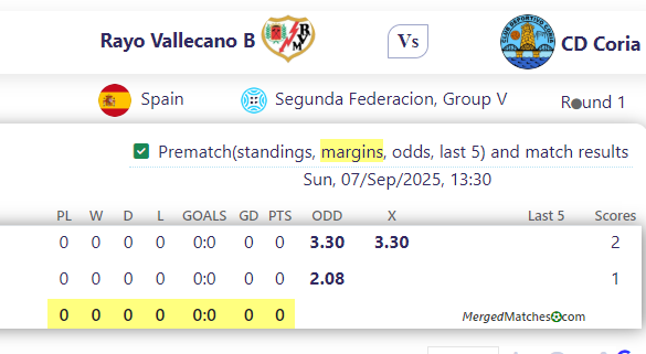 Rayo Vallecano B Vs CD Coria screenshot