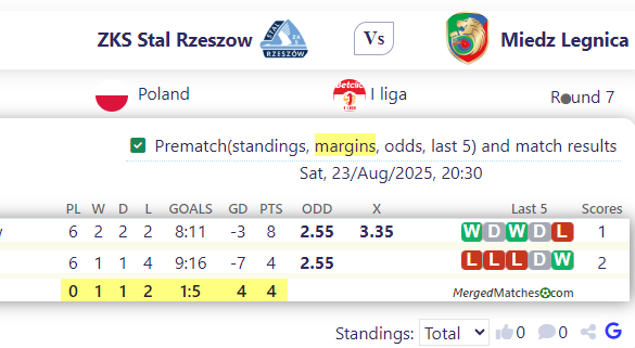 ZKS Stal Rzeszow Vs Miedz Legnica screenshot
