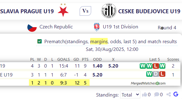 SLAVIA PRAGUE U19 Vs CESKE BUDEJOVICE U19 screenshot