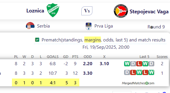 Loznica Vs Stepojevac Vaga screenshot