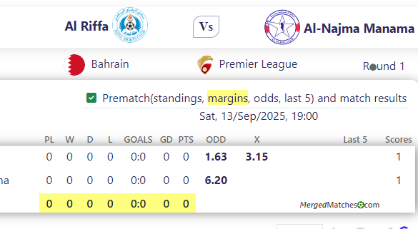 Al Riffa Vs Al-Najma Manama screenshot