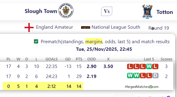Slough Town Vs Totton screenshot