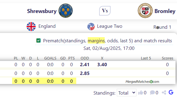 Shrewsbury Vs Bromley screenshot