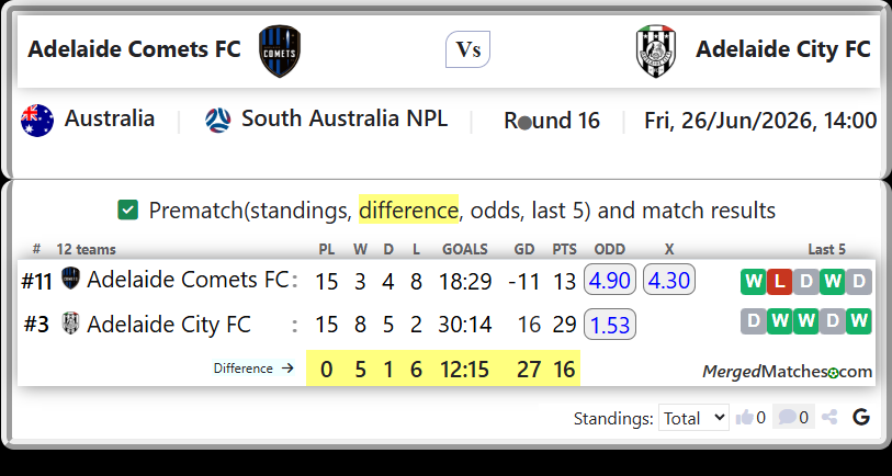 Adelaide Comets FC Vs Adelaide City FC screenshot