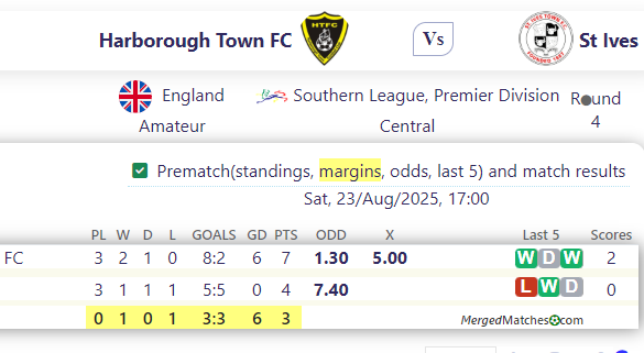 Harborough Town FC Vs St Ives screenshot