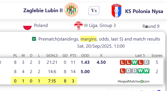 Zaglebie Lubin II Vs KS Polonia Nysa screenshot