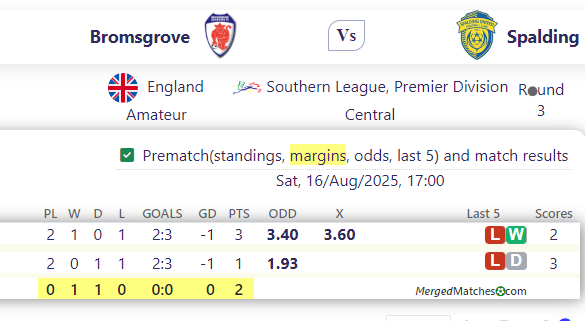 Bromsgrove Vs Spalding screenshot