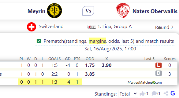 Meyrin Vs Naters Oberwallis screenshot