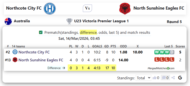 Northcote City FC Vs North Sunshine Eagles FC screenshot