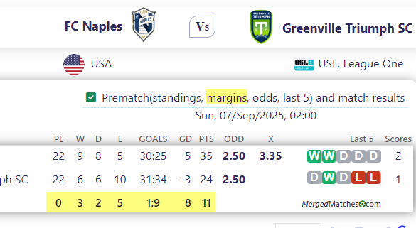 FC Naples Vs Greenville Triumph SC screenshot