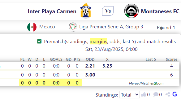 Inter Playa Carmen Vs Montaneses FC screenshot