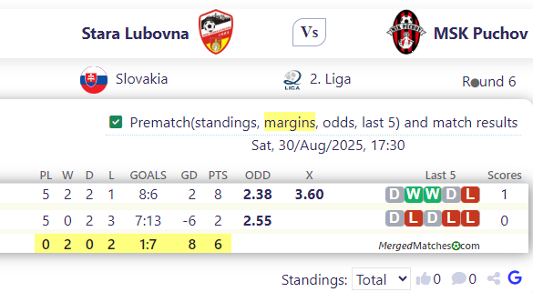 Stara Lubovna Vs MSK Puchov screenshot