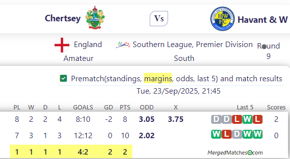Chertsey Vs Havant & W screenshot