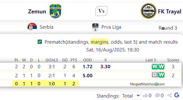 Zemun Vs FK Trayal screenshot