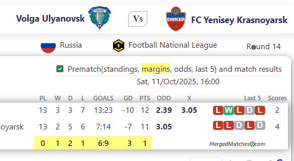 Volga Ulyano Vs k Vs FC Yenisey Krasnoyarsk screenshot