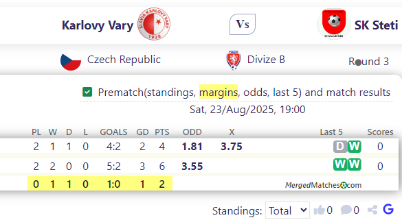 Karlovy Vary Vs SK Steti screenshot