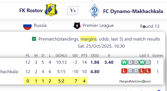 FK Rostov Vs FC Dynamo-Makhachkala screenshot
